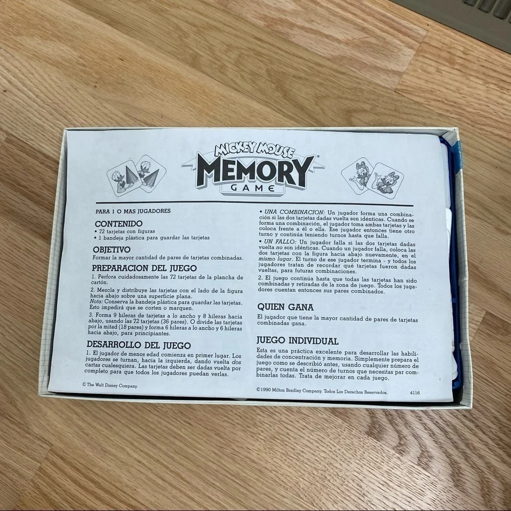 Vintage Memory Disney Game Mickey Mouse MB